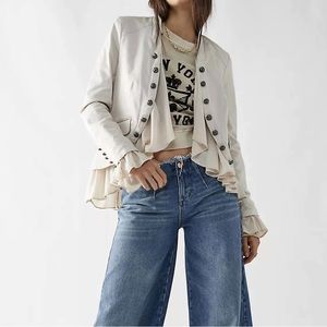 Free People romantic ruffle jacket